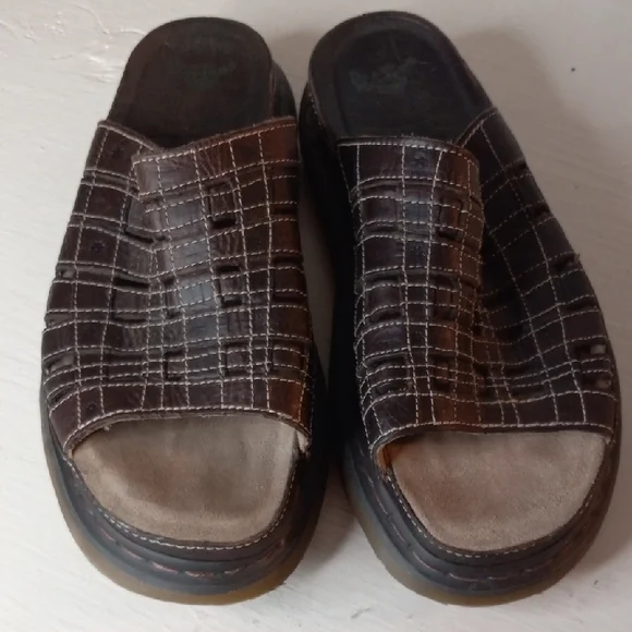 Dr. Martens Dark Brown Plaid Slide Sandals Dr. Martens - Brandclub - Dr. Martens Unisex Myles Slide  main image 4